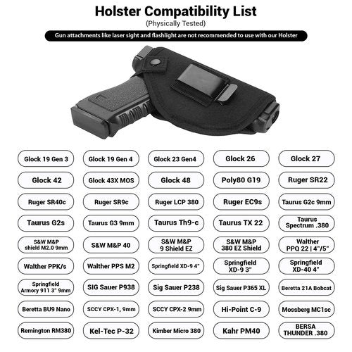Gun Holsters for Men/Women, 380 Holster for Pistol Holster, Universal Airsoft Right/Left, IWB/OWB 9mm Holsters for Concealed Carry, Fits Glock, M&P Shield & Similar Handgun