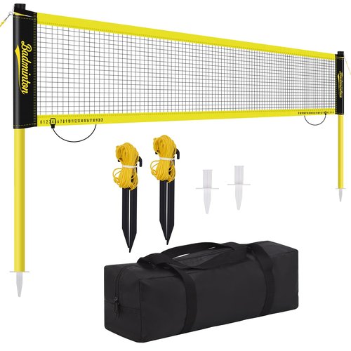 Regulation Size 20ft Portable Outdoor Badminton Net Set for Backyard with Heavy Duty Poles, Carry Bag