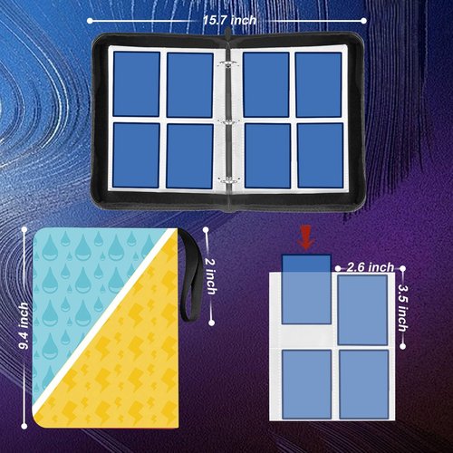 4-Pocket Card Binder Compatible with PTCG Cards,TCG Cards Holder,Trading Card Games Collection Binder Case Book Fits 400 Cards with 50 Removable Sleeves