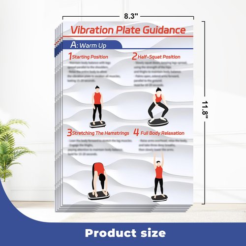 ETGOLE Vibration Plate Workout Poster, 6 Charts + 1 Planner + Reusable Planner & Dry-Erase Pen, Home Gym Use