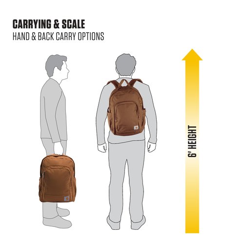 Carhartt 25L Classic Laptop Backpack, Durable Water-Resistant Pack W/ 15" Laptop Sleeve and Multiple Organizational Compartments, PFAS Free, Black