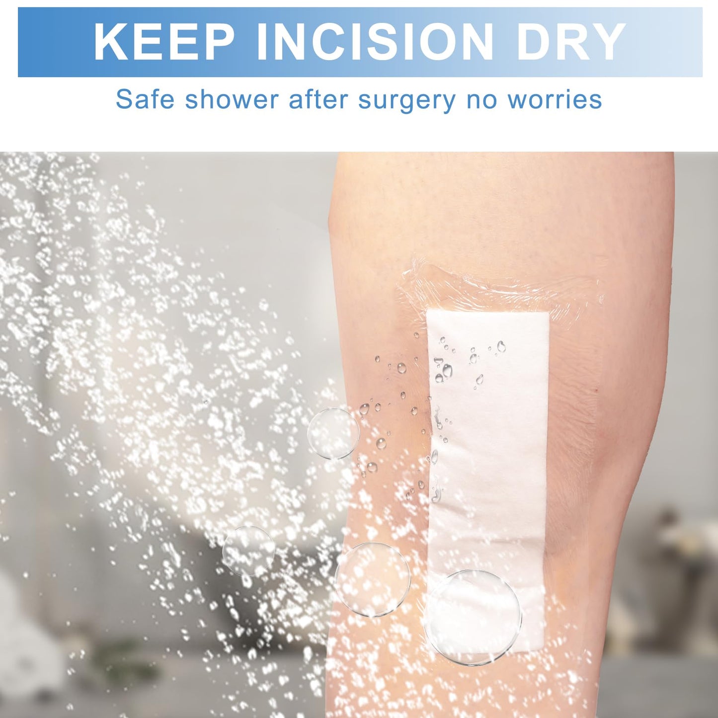30 Pack 4"x 8" Waterproof Adhesive Island Dressing for Post-Surgery Recovery | Sterile Bordered Gauze Bandages with Non-Stick Pad for Knee/Hip Replacement, Surgical Incision Care & Shower Protection