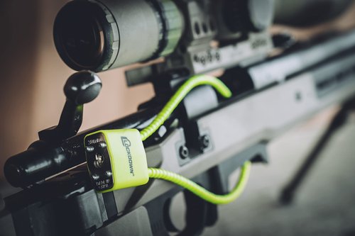 Lockdown 15 Inch Cable Gun Lock with Non-Marring, California DOJ Approved Design and Keyed Padlock for Secured Storage of Rifles, Pistols or Shotguns, Green