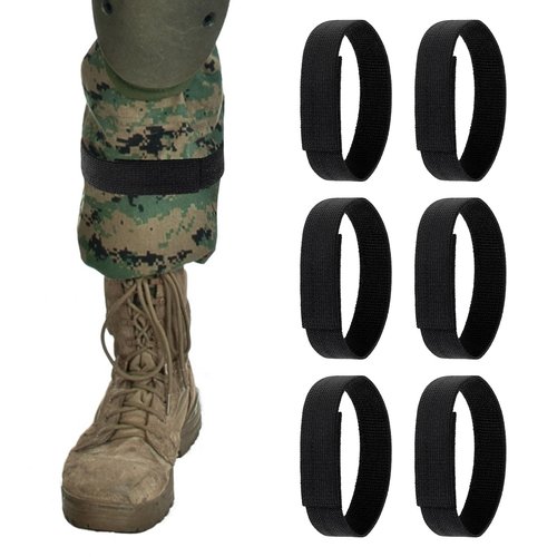 6 Pcs Black Boot Blousers Snake Elastic Military Boot Straps Bands Army Blousing Straps Ankle Hook and Loop for Men Women Hunting Gardening Hiking Cycling Fishing Military Army Uniforms