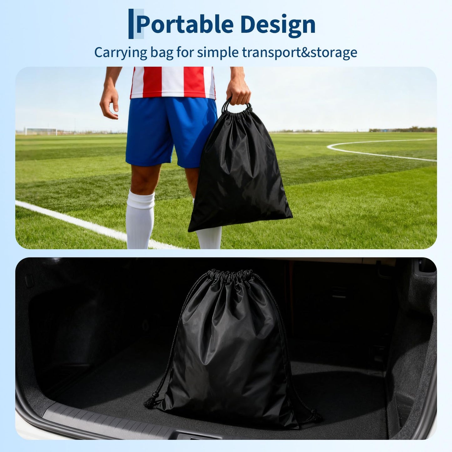 6x4 ft Soccer Goal Set, Portable 2-Pack Pop Up Nets with Ball, Pump, Cones & Bag – Kids Backyard Soccer Equipment, Easy Assembly