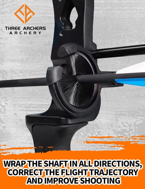 THREE ARCHERS Archery Arrow Rest Brush Capture Arrow Rest for Compound & Recurve Bow Hunting Whisker Arrows Stand Targeting & Hunting Accessories (Fully Enclosed Brush)