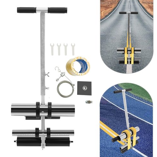 Ongniong Court Line Tape Machine Hand-Pushed Floor Tape Applicator 21.7-31.5" Height Adjustable Playing Field Tape Line Striping Machine Basketball Court Stencil Kit Floor Marking Machine