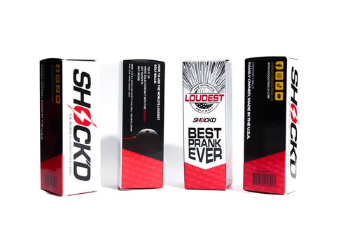 SHOCK'D GOLF BALLS - The World's Loudest Golf Ball - Viral Prank Ball (Sleeve of 3, Novelty) - White Dot Botton