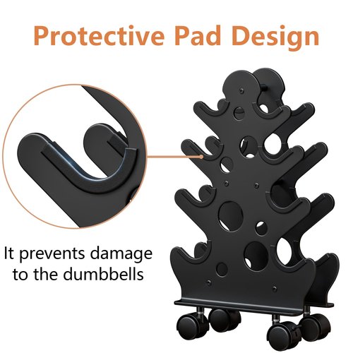 Chinpakden Dumbbell Rack Stand with Wheels - A-Frame Weight Rack(Dumbbells Not Included), Dumbbell Storage Rack Weight Holder Dumbbell Holder for Home Gym Space Saver.