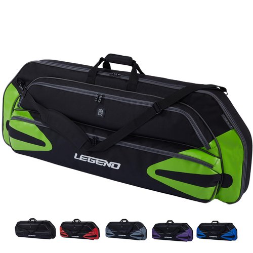 Legend Monstro Compound Bow Case - Soft Bow Case for Compound Bow, Padded Bow and Arrow Case for Archery Accessories, Premium Archery Bow Cases with 37" Arrow Tube Pocket for Travel - 44" Black/Green