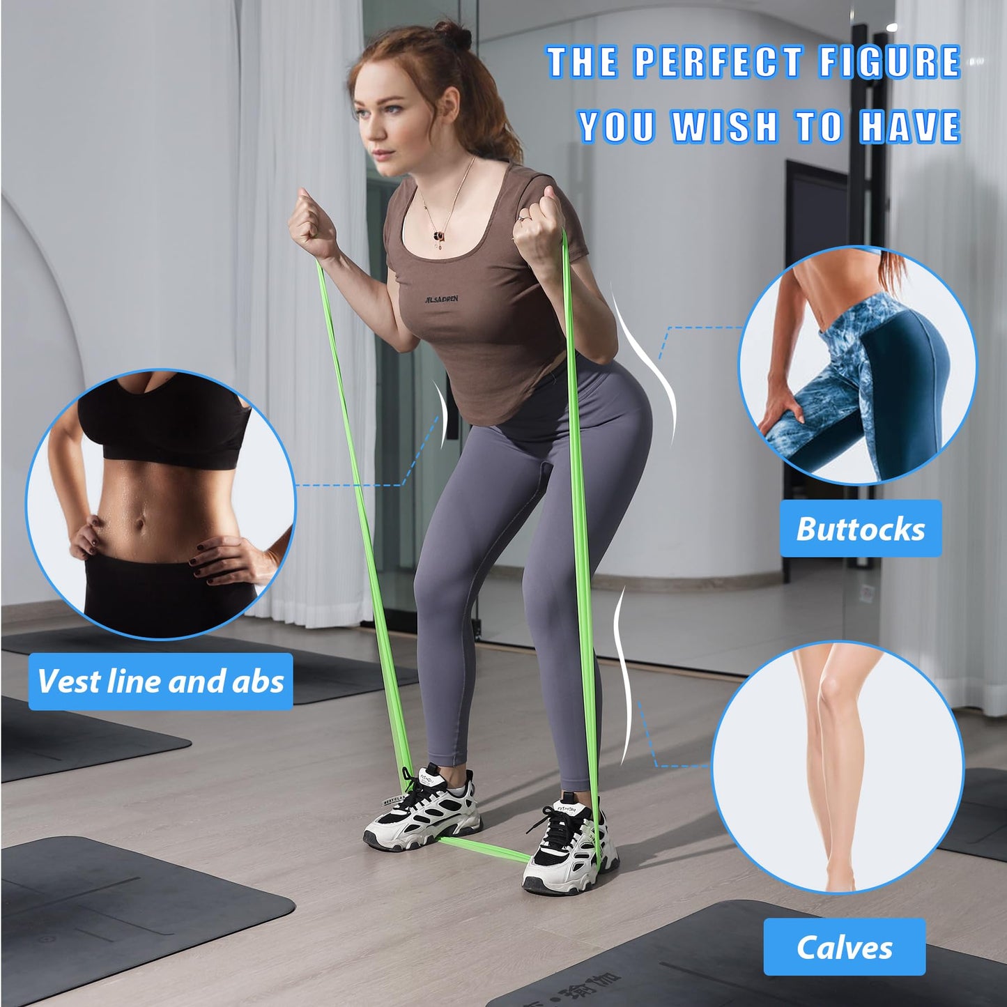 Resistance Bands for Physical Therapy, Bands for Working Out, Latex Free Elastic and Exercise Bands Set for Stretching, Suitable for Rehab, Yoga, Pilates, Gym, Home Exercise