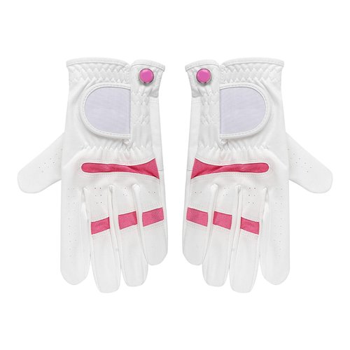 TINAYAUE Kids Golf Gloves for Boys Girls Age 5-9 1 Pair Breathable Microfiber Golfing Gloves Left Hand Right Hand Golf Glove (Pink, Size 16)