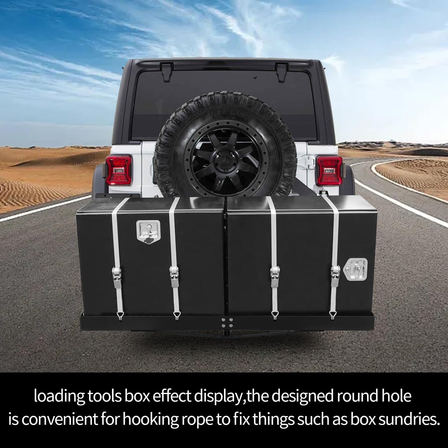48 x 20 Tray Hitch Cargo Carrier,Hitch Mount Cargo Basket - 300 LBS Capacity, 1-1/4" & 2" Universal Adapter Shank, Carbide Black Powder Coat - Fits Cars, SUVs, Trucks