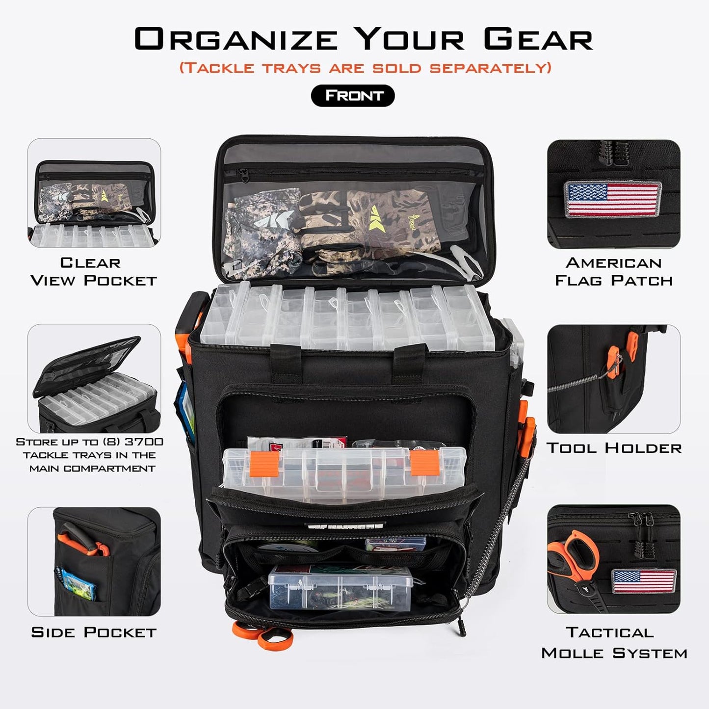 KastKing Fishing Tackle Bags - Saltwater & Freshwater Fishing Bags - Water Resistant, Padded Shoulder Strap - Gear Storage