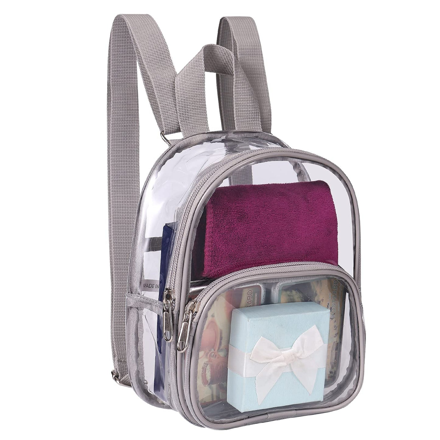 USPECLARE Clear Mini Backpack Stadium Approved for Little Boys & Girls, Transparent Backpack for Concert, Festival, Sport Events