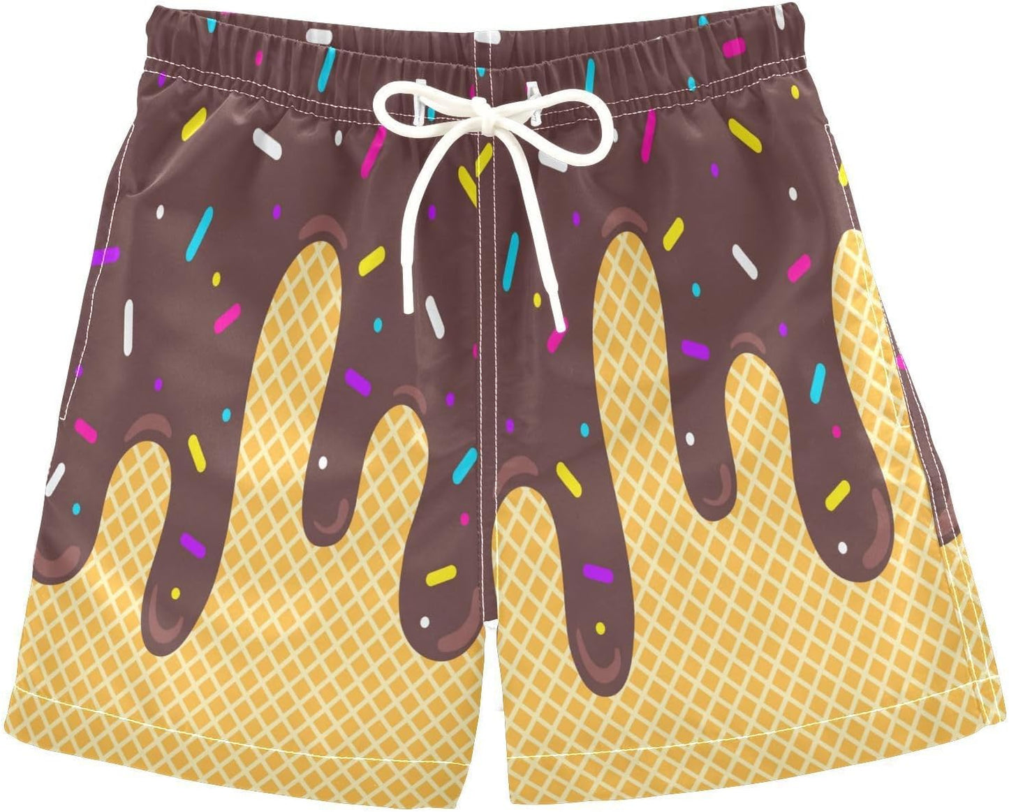 Ice Cream Boy Baseball Shorts Waffle Or Cone Preppy Shorts,Kids Youth Ice Cream Drip Track Short Pants