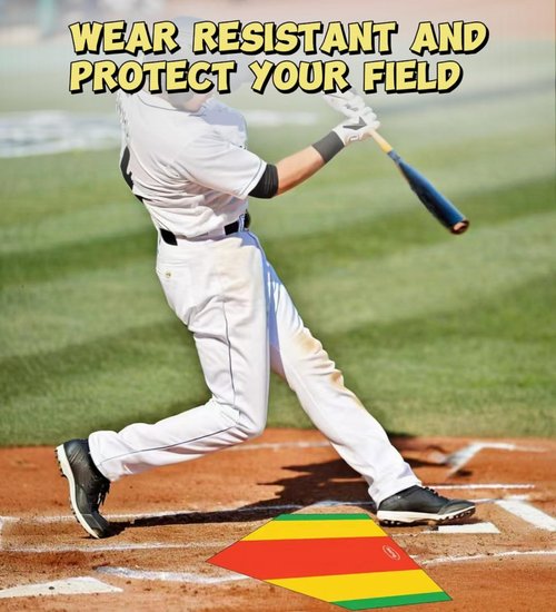 BWZYdy Baseball Home Plate - 17" Tri-Color Blended Rubber Mat for Pitching & Hitting Practice, Softball Training | 0.6lbs Lightweight, Portable Design with Carry Bag, All-Weather Baseball Bases