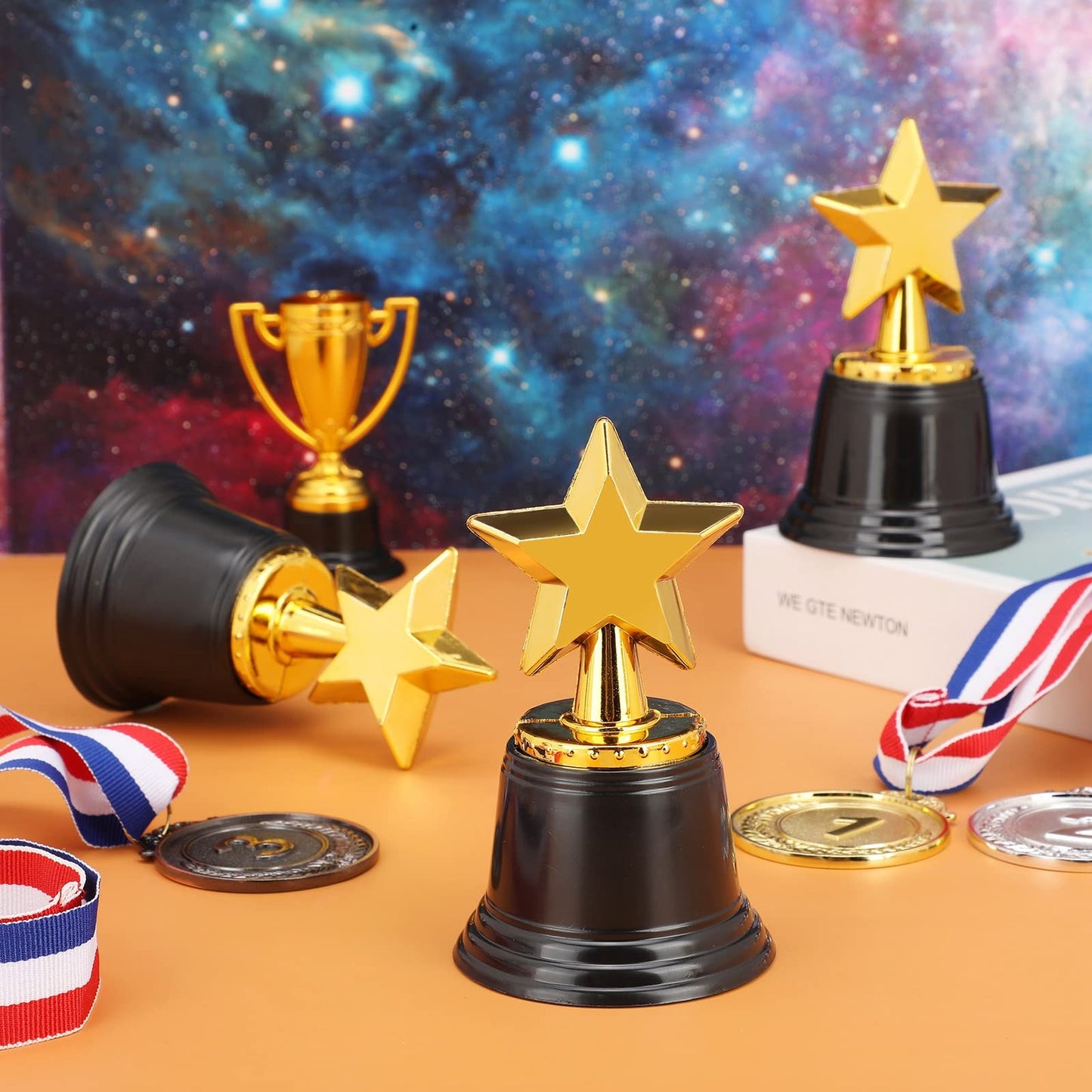 Jerify 36 Pcs Mini Star Trophy Awards Bulk 4.7 Inch Gold Trophy Awards Plastic Cup for Party Favors Soccer Football Winning Prize Competitions Carnival Rewards