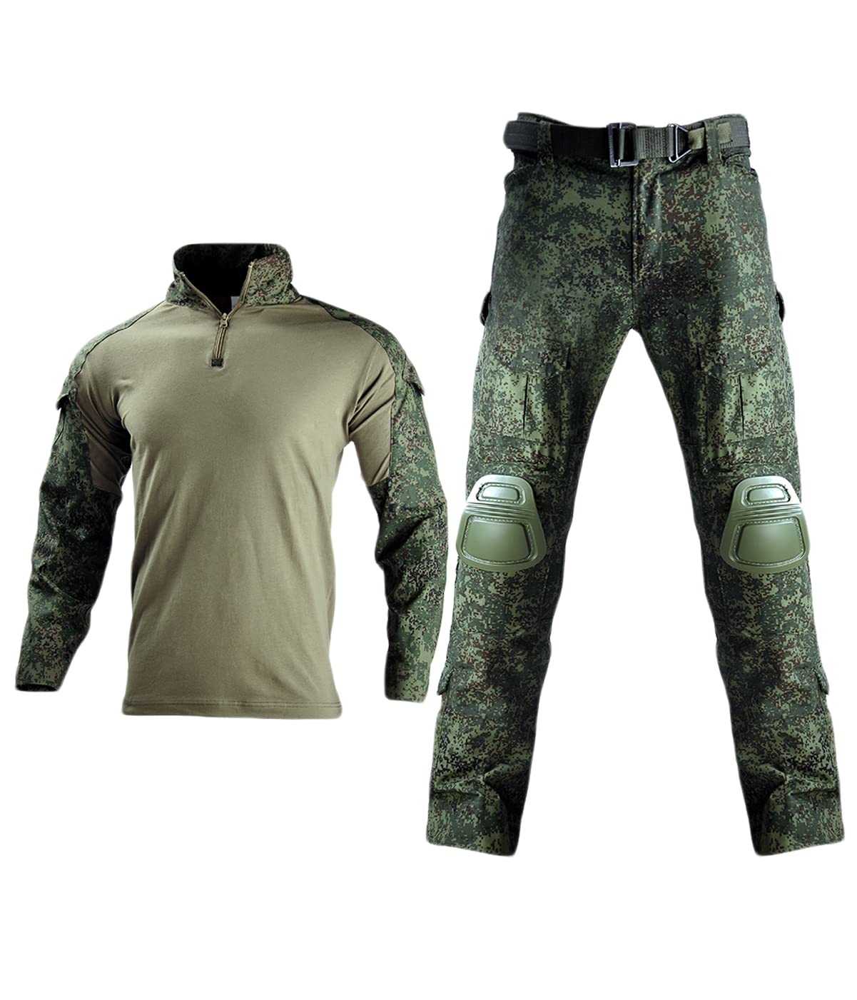 HARGLESMAN Mens Combat Suits Military Uniforms Army BDU Tactical Sets Shirts and Pants Comfortable Soft Breathable Quick Dry Snug Fitting Work Training Airsoft Paintball Apparel Gear Russian Camo S