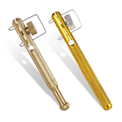 QfwdfcTrenz 2Pcs Fishing Line Knot Tying Tool Metal Fishing Hook Tie Device Manual Portable Fast Fishing Supplies Tyers, Nail Knot Tyer Practical Angler Accessories for Hooks Lures Lines,Golden