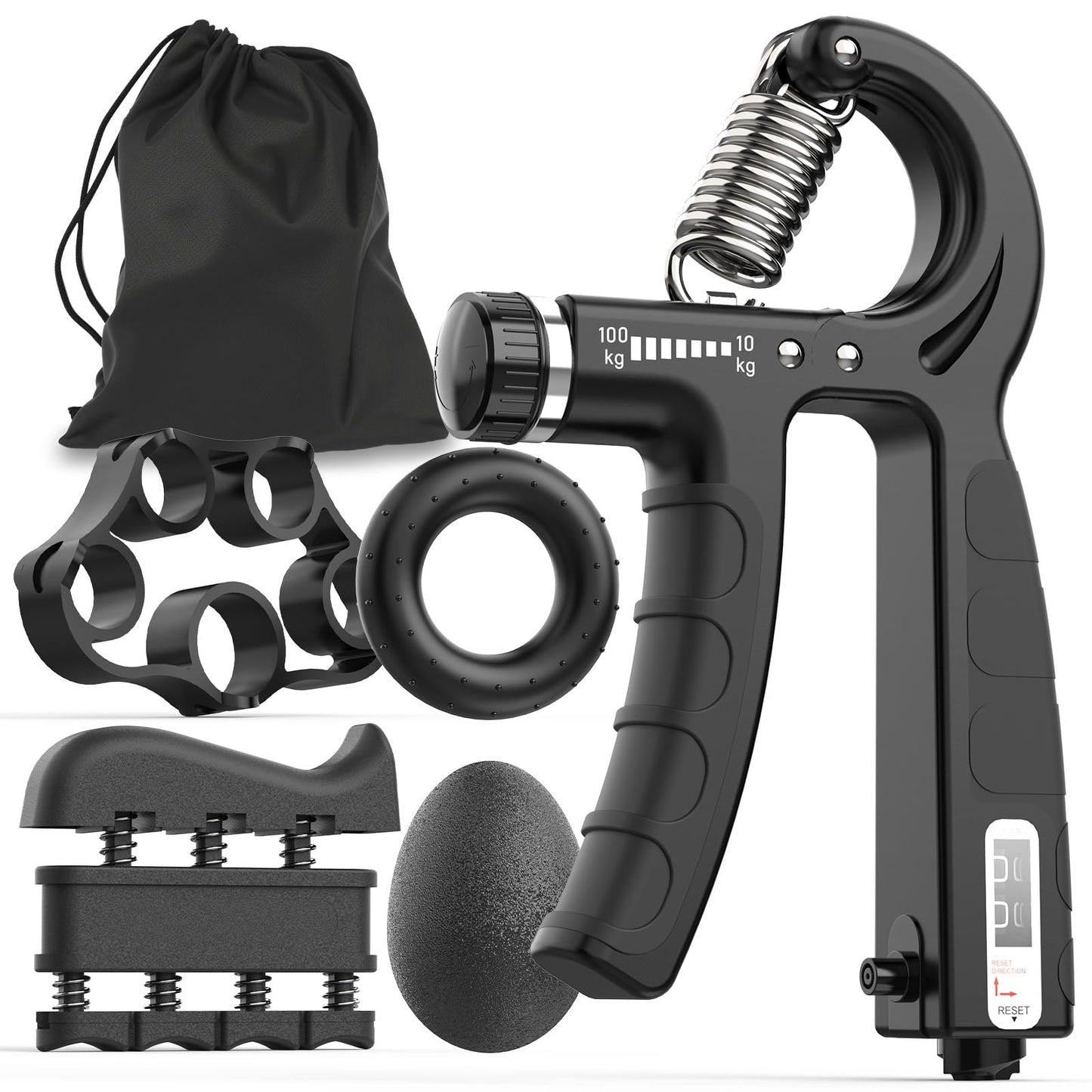 JKSHMYT Grip Strength Trainer Kits (5 Pack), Adjustable Resistance Forearm Strengthener, Hand Gripper Strengthener for Muscle Building