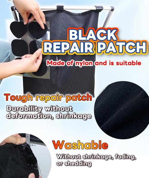 Heavy Duty Repair Patch Kit for Bounce House, Fabric, Tent, Canvas, Canopy, Pool Floats, RV Awning, Boat Covers, Waterproof, Clear and Black, 12PCS