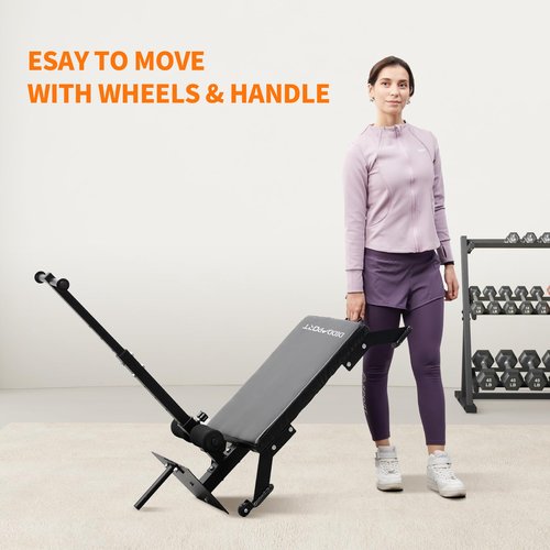 Cofiyard Nordic Curl Machine, Adjustable Hamstring Curl Bench, Glute Machine with Bands and Transport Wheels, Reverse Hyperextension Machine Home Gym