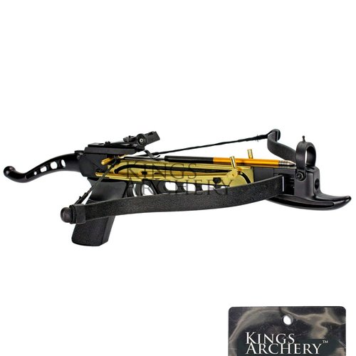 KingsArchery Crossbow Self-Cocking 80 LBS Adjustable Sights, 3 Aluminium Arrow Bolts Bonus 24-Pack Colored PVC Arrow Bolts