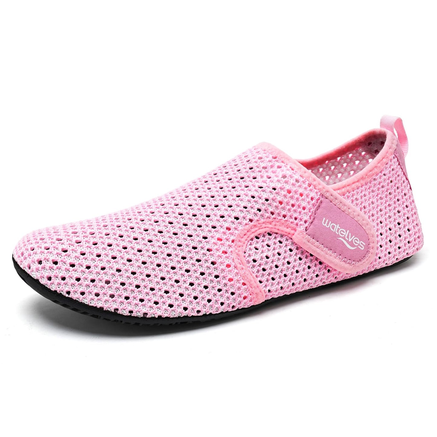 WateLves Water Shoes for Women Men Swim Beach Aqua Socks Quick Dry Barefoot House Slippers Travel Shoes with Adjustable Magic Tape for Pool Diving Boating Yoga Surf(Pink,36/37)