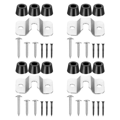 4 Sets Dartboard Hanger, Dartboard Mounting Bracket Wall Bracket with Screws and Stabilisers, Stainless Steel Dart Display Stand Wall Bracket, Dart Board Accessories