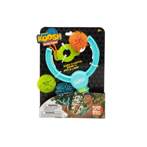 Koosh Slingshot – Kids Games, Outdoor Games for Adults and Family, Beach Toys, Fidget Toys for Kids, 3 Mini Balls Included, Easy Storage Handle, Just Load, Pull, and Launch, Screen-Free, Ages 6+