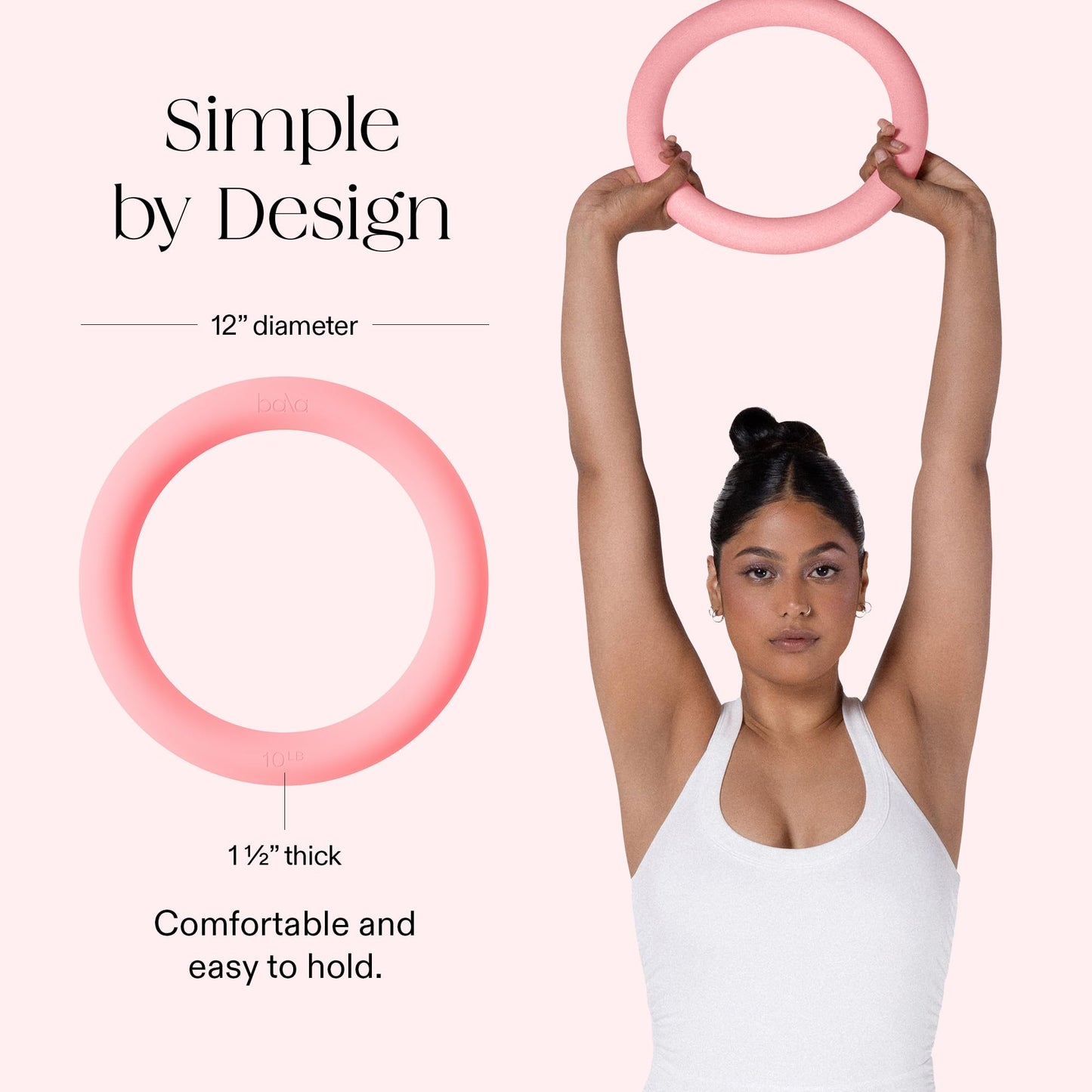 Bala Power Ring, 2-in-1 Kettlebell & Dumbbell, 1lb (Sage) - Full Body Home Gym Workout Equipment for Strength Training, HIIT, Pilates, & Aerobics Exercises - Fitness Equipment for Working Out