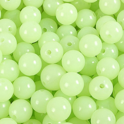 Fcnjsao 100Pcs Nonslip Luminously Fishing Beads Round Space Beans Hard Fishing Beads Stopper Fishing Tackle Tool Enduring