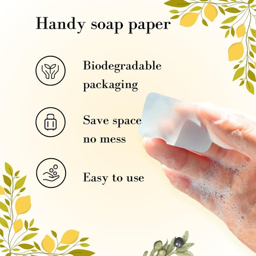 flowcheer Paper Soap Sheets For Hand Washing - (360 Sheets) Coconut, Blueberry, Lemon Scents Portable Travel Soap Sheets, Eco-Friendly, Dissolvable soap sheets for camping, travel, Hiking, Outdoor