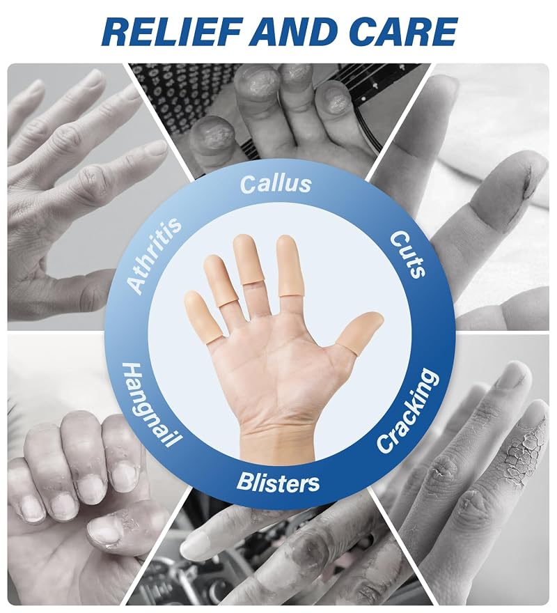 MasterMo Silicone Finger Cots Protectors Set of 10 - Nude M/L/S Variation