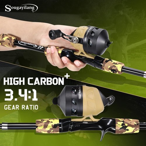 Sougayilang 2 Packs Kids Fishing Rod and Reel Combo,Light Weight Fishing Pole with Spincast Fishing Reel Tackle Bag Lures for Youth,Girls and Boys Good Starter Fishing Kit