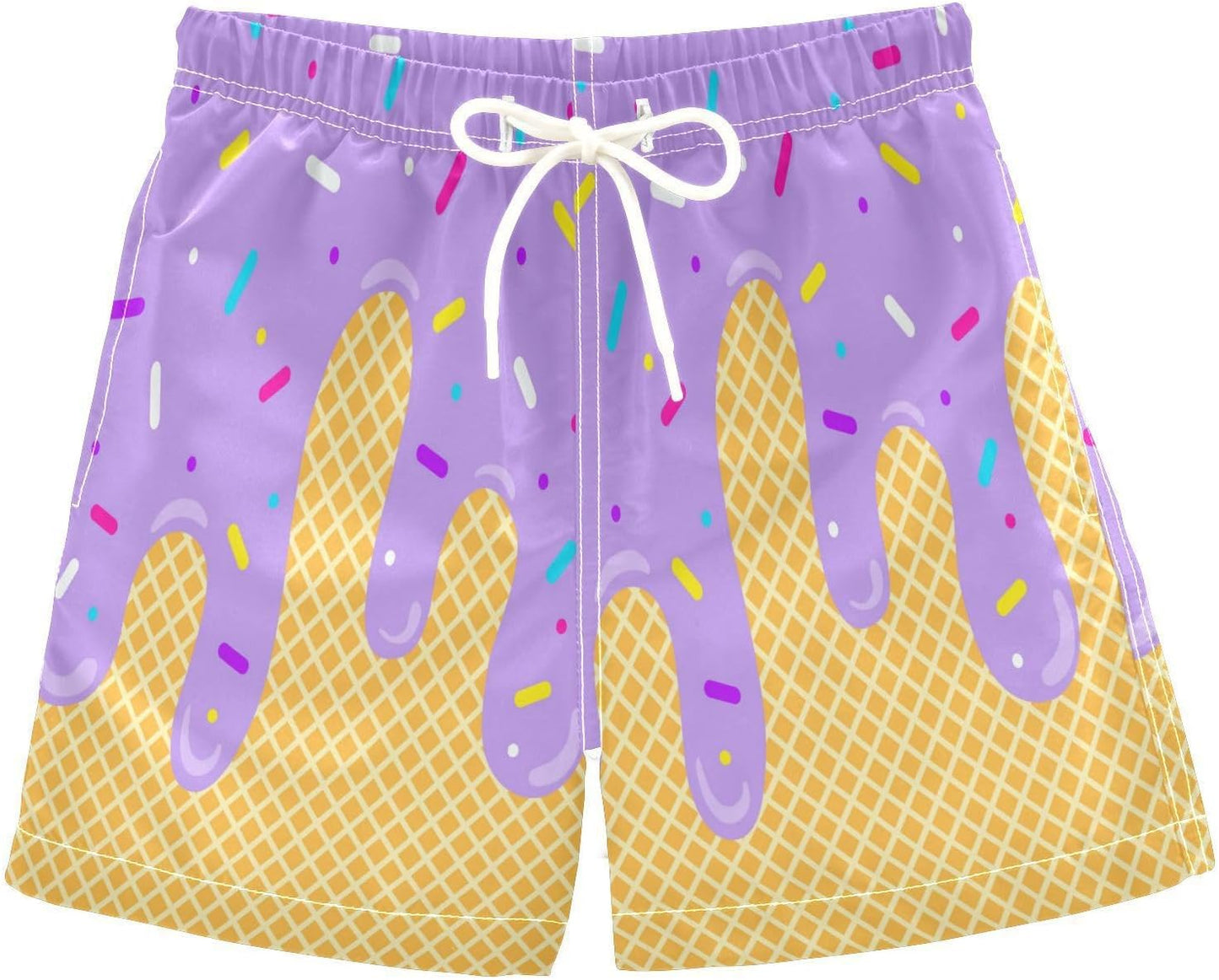 Ice Cream Boy Baseball Shorts Waffle Or Cone Preppy Shorts,Kids Youth Ice Cream Drip Track Short Pants