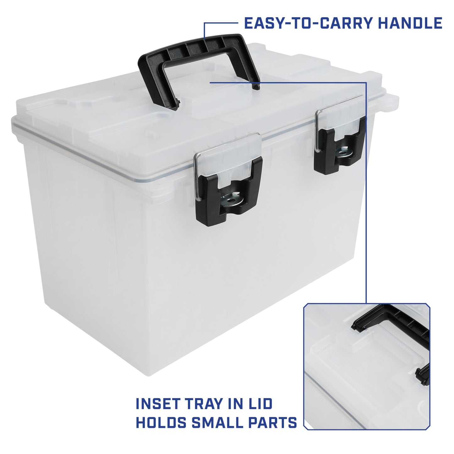 Sheffield 12763 XL Transparent Storage Bins With Lids, 2-Pack Stackable Storage Bins, Made in USA, Lockable and Water-Resistant Containers with Lids, Plastic Containers for Home, Classroom, and Dorm