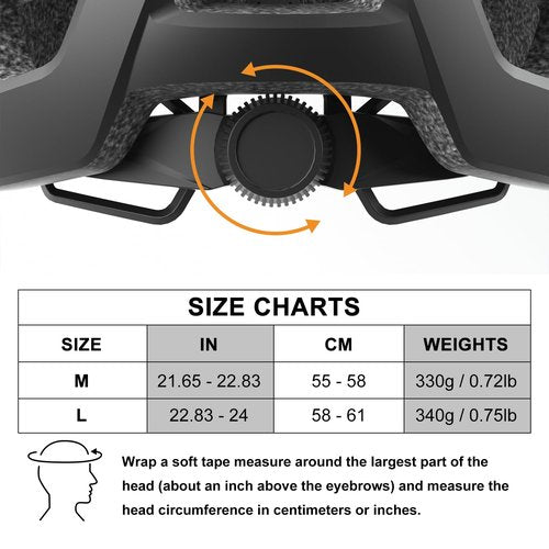 Bike Helmet, Helmets for Adults Men, Front and Back LED Lights Safe Certified MTB Road Bicycle Helmet with Adjustable Brim