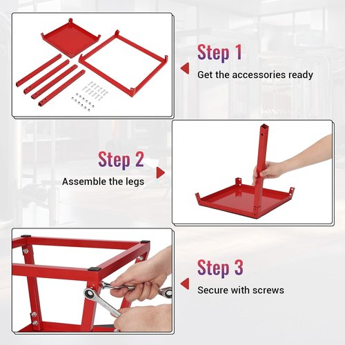 Plyometric Jump Box,Heavy Duty Steel Jumping Box with Rubber Pad,Step Up Box Set(12 18 24 Inch),550lbs Capacity,Deadlift Platform for Strength Training Conditioning Step Up Workouts Men Women Red