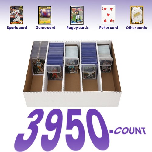 EBOAUSI Trading Card Storage Box Large-Capacity, Card Case–Holds 3940 Cards,Includes 50 Soft Sleeves,8 Dividers&5 Supporters–for Sports, TCG, MTG Cards((1-PACK)