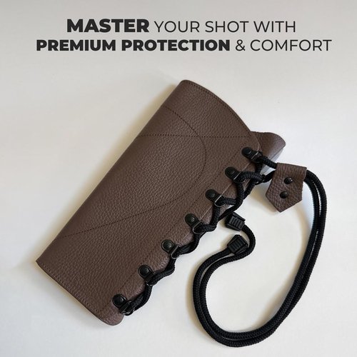 Handmade Leather Archery Arm Guard for Women and Men Adjustable Protective and Lightweight for Hunting, Target Shooting Youth and Adult Unisex Leather Forearm Guard (Brown)