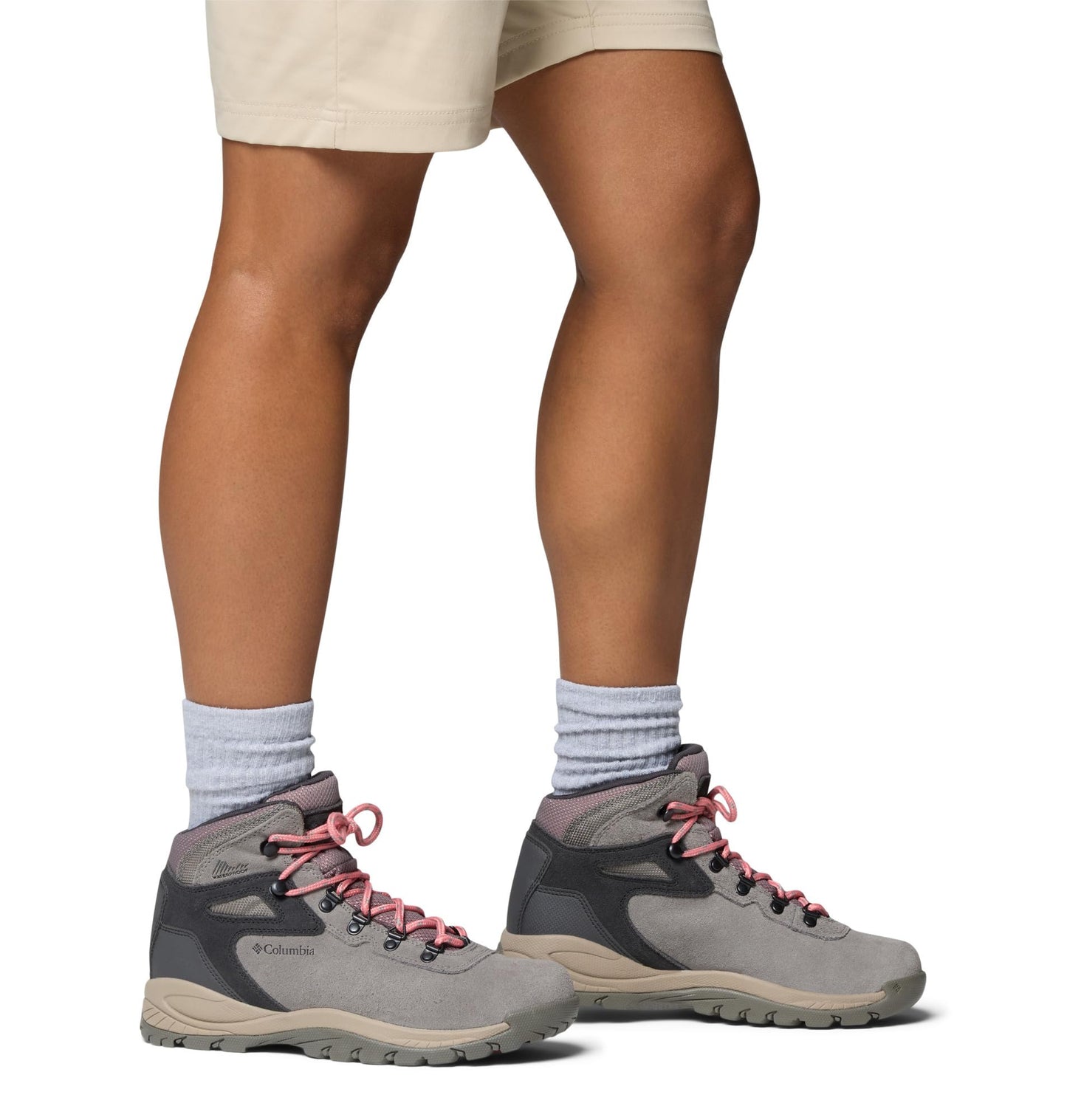 Columbia Womens Newton Ridge Plus Waterproof Amped, Stratus/Canyon Rose, 5 Wide