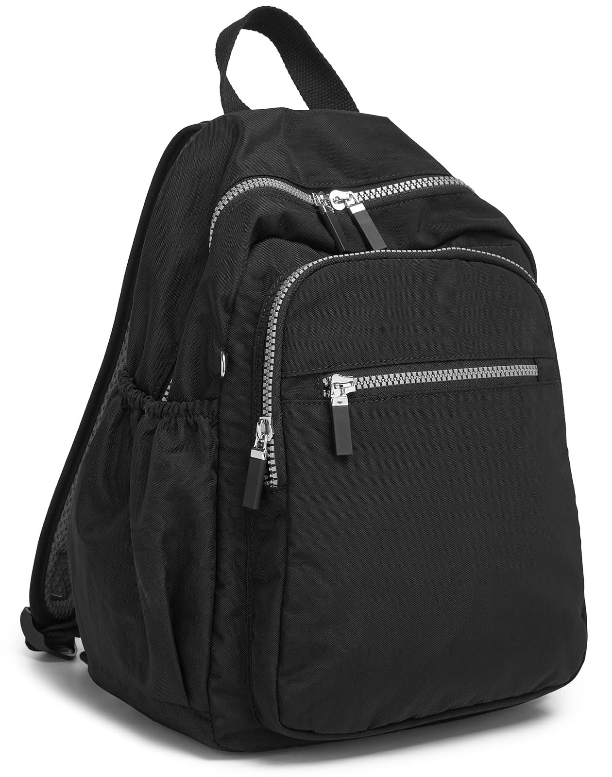 DOKUDOKU Small Nylon Backpack Mini Casual Daypack Lightweight Backpack for Women (BLACK)
