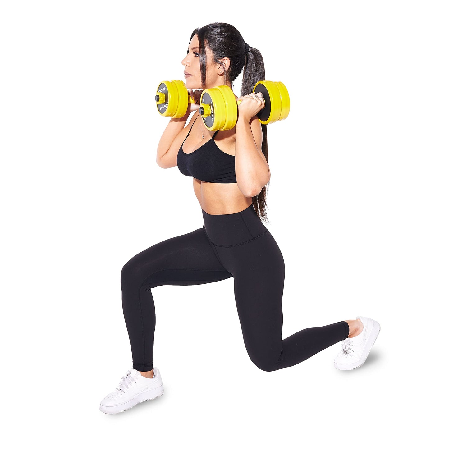 ProsourceFit Adjustable Dumbbell & Barbell Weight Set, 2-in-1 Free Weights Available 33Lbs, Home Gym Equipment