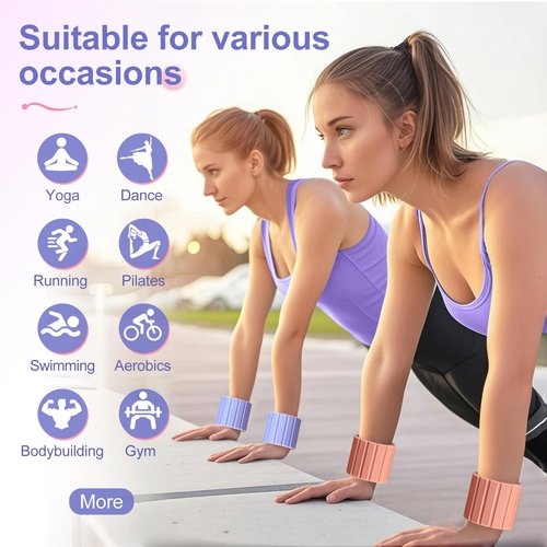 Lxlivn Stackable Magnetic Ankle and Wrist Weights for Women and Man, Adjustable Wearable Weights for Jogging, Swimming, Cardio, Yoga, Barre, Pilates,Wrist Weights & Ankle Weights Set of 2 (1LB Each)