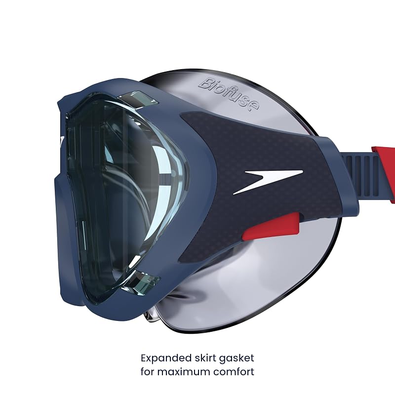 Speedo Biofuse 2.0 Unisex Swim Goggles – Curved Lens, Soft Silicone Skirt