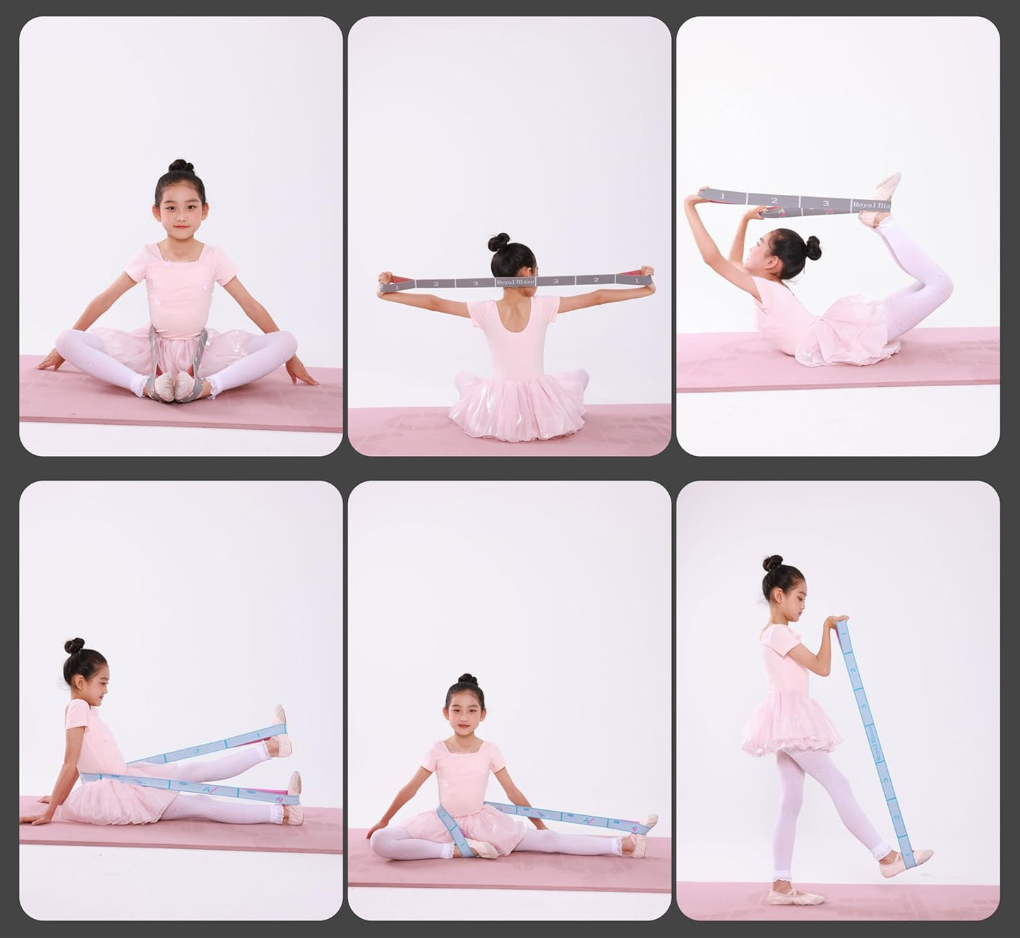2 PCS Stretch Bands For Kids and Adults – Yoga Straps for Stretching with Multi- Loop – Workout Guide – Video For Exercise, Elastic Stretch Strap Pilates, Yoga, Dance, Gymnastics, Dance, Ballets Bands