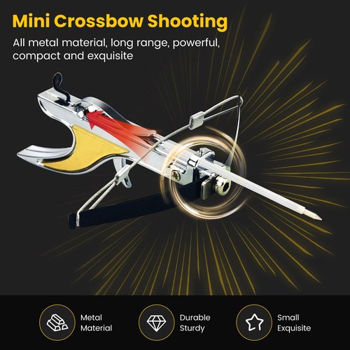 Mini Archery Crossbow DIY Assembly Kit Keychain Set Right Hand Mini Crossbow Hunting Metal Material Catapult for Hunting Shooting Practice Archery Entertainment Fun
