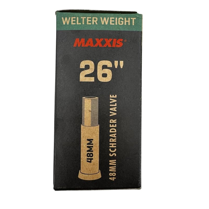 Maxxis Welter Weight 26'' Inner Tube, 48mm Schrader, 1.50–2.50", Black, 2 Pack